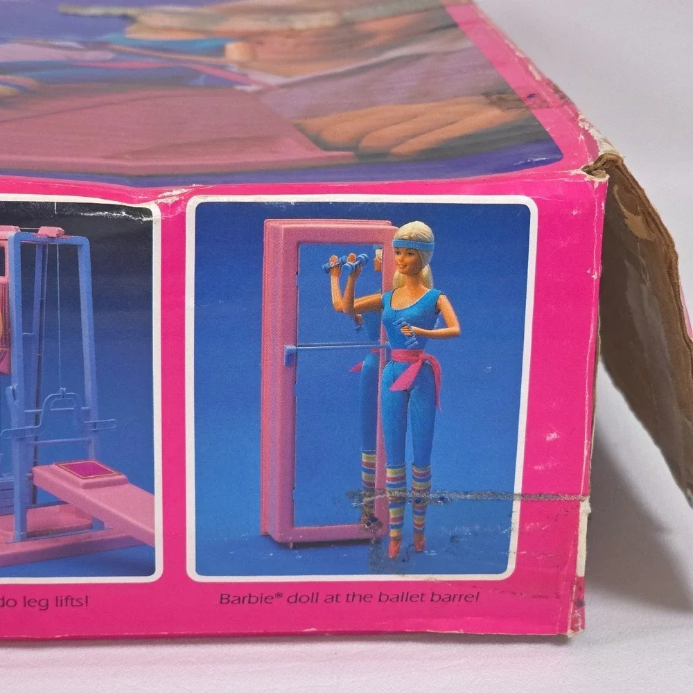 VTG Mattel 1984 Barbie Workout Center Retail BOX ONLY Display‎ Collection Flawed